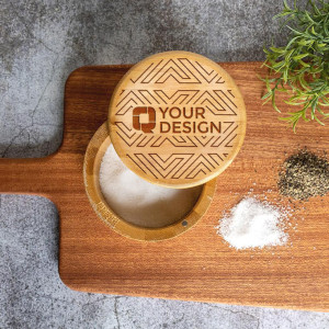 Bamboo Salt Box with Magnetic Swivel Lid