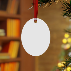 Ornament Oval 2.375x3" includes ribbon - Single Sided