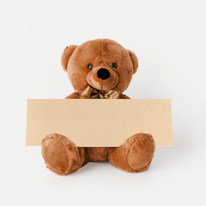 Teddy Bear with 15' x 5' Sign